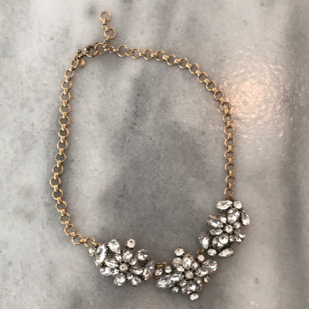 J Crew Gold Rhinestone Necklace